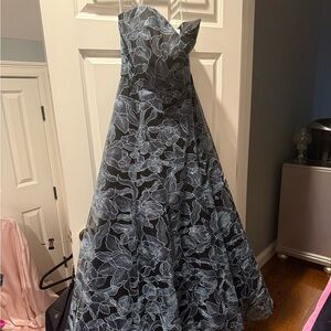 Amsale floral slate dress in size 12